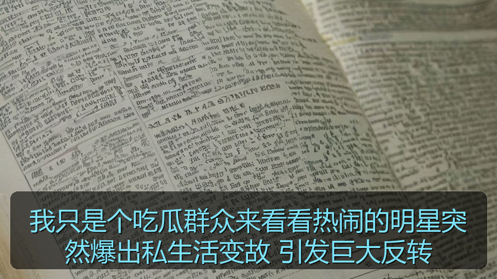 我只是个吃瓜群众来看看热闹的明星突然爆出私生活变故 引发巨大反转